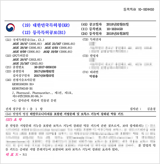 실제 특허청에서 받은 보고서
